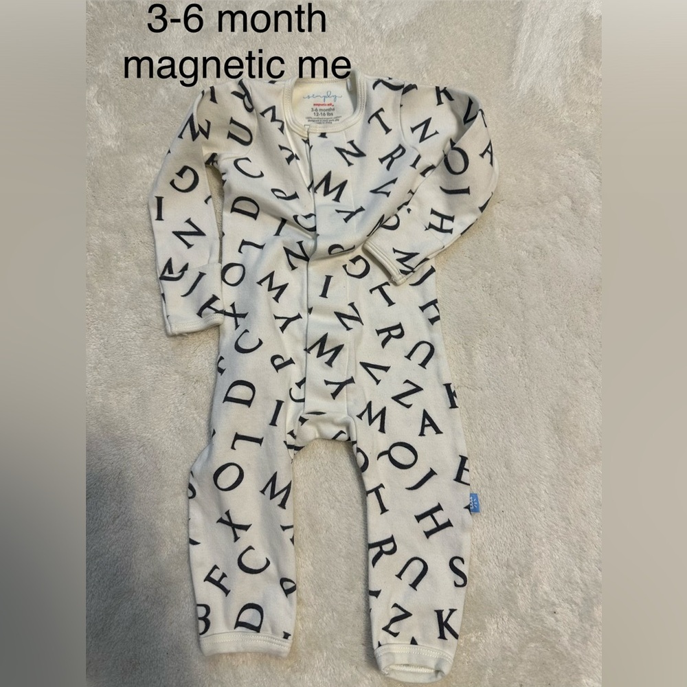 Magnetic Me Black and White Alphabet Baby Onesie